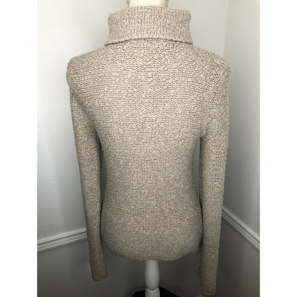 Women's J. Crew Petite Medium Cowl Neck Beige Long Sleeve Sweater - Picture 4 of 6